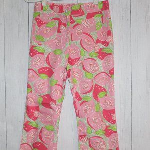 Lilly Pulitzer White Pink Poplin Cotton Pants Mang